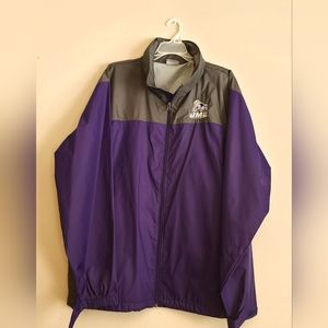 JMU Dukes Columbia Packable Windbreaker-Hood rolls into collar - Folds into bag